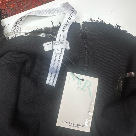 MISTRESS ROCKS Black Bardot dress NWT Size Large - Picture 5 of 7